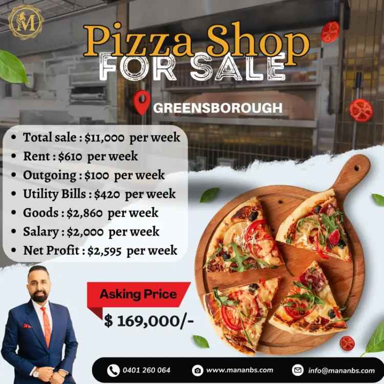 Buy Pizza Shop in Greensborough with High Growth Potential