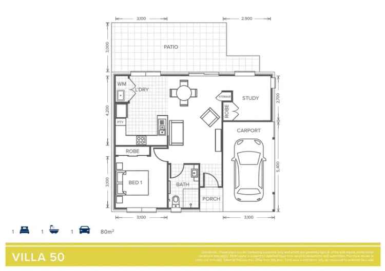 Oak Tree Retirement Villa 1 Bedroom 1 Bath Plus Study