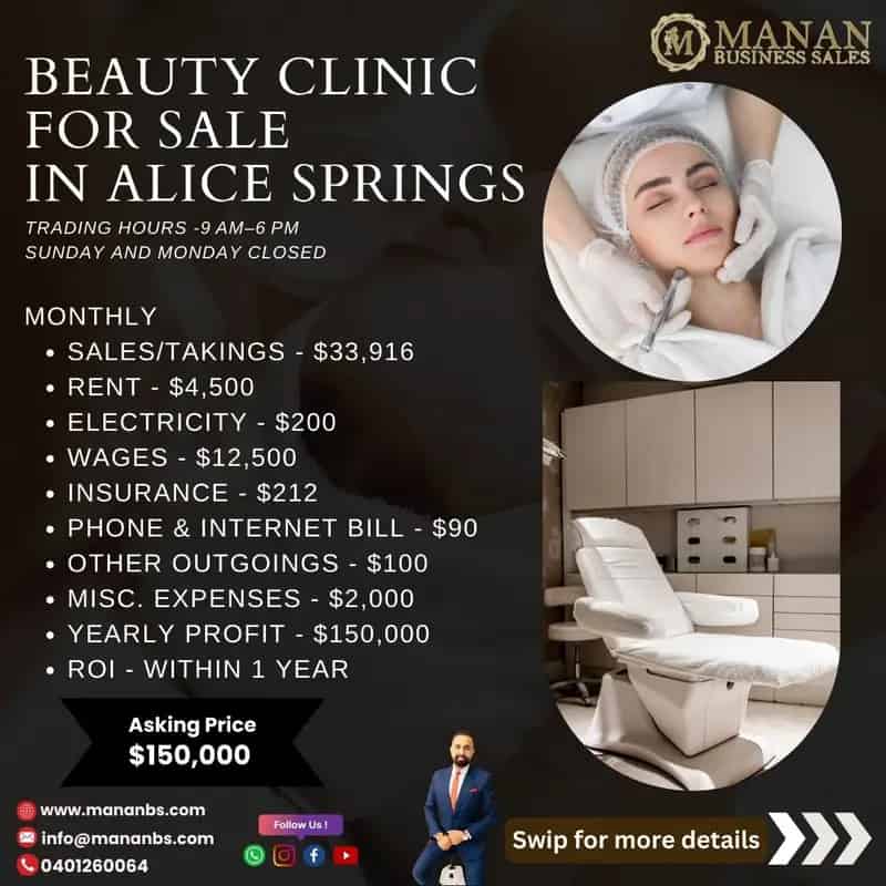 Buy Beauty Clinic in Alice Springs with High Foot Traffic and Exclusive License