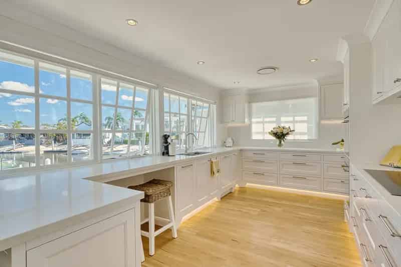 A Stunning European Inspired Single Level Residence with Water & Skyline Views