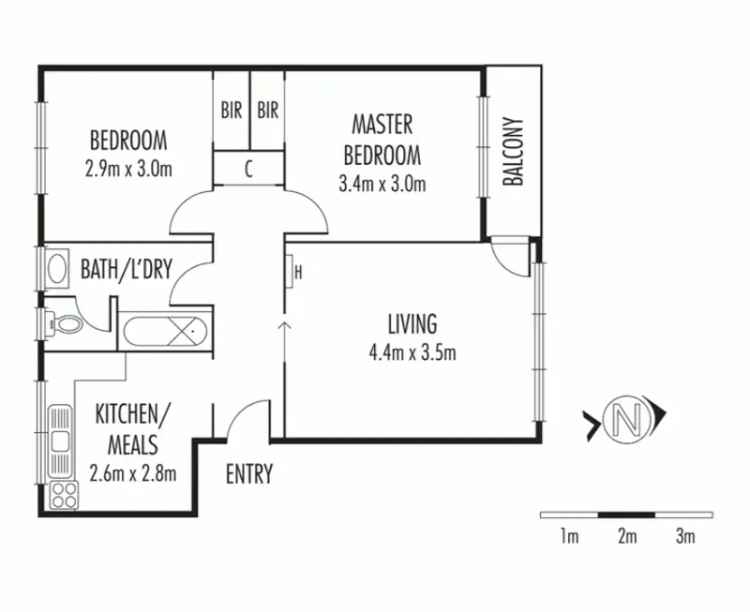 2 Bedroom 200m² Melbourne Apartment with Parking and Courtyard