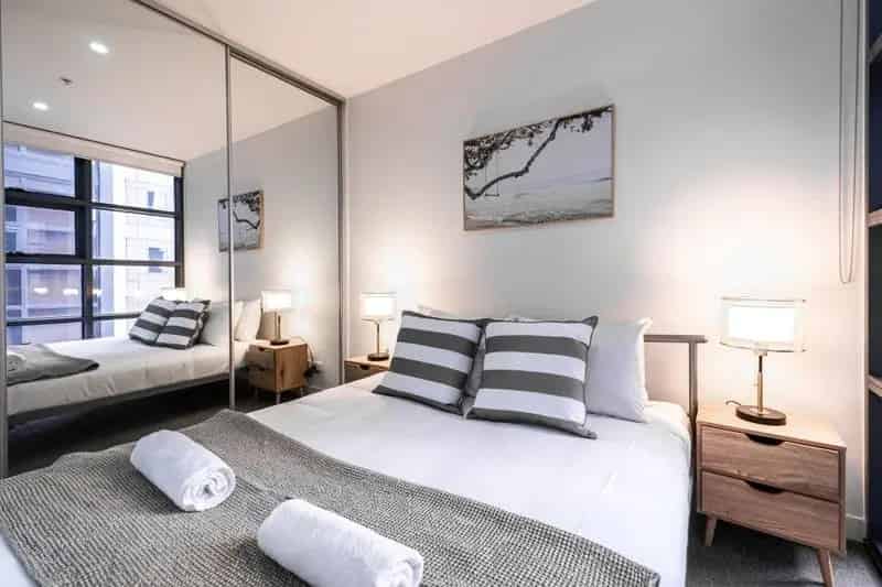 Bedroom with floor to ceiling window!