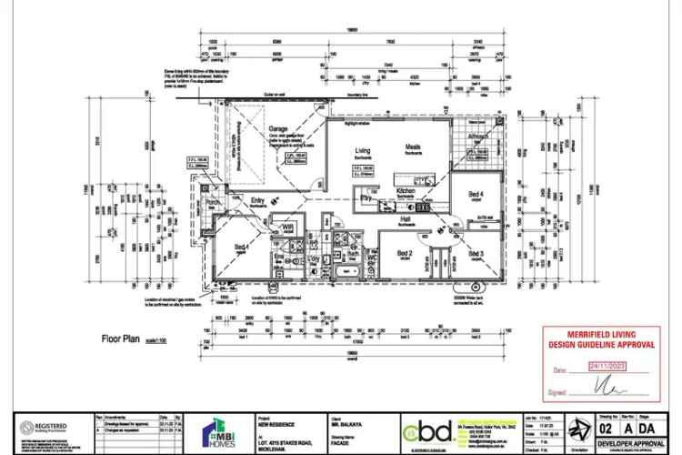 Plans approved for a 4-bedroom home.