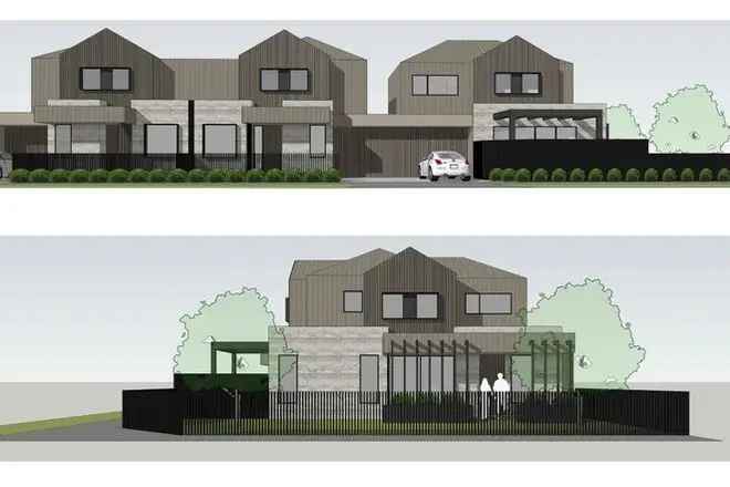 Three Double Storey Townhouses Plans & Permits 645sqm Allotment Altona North