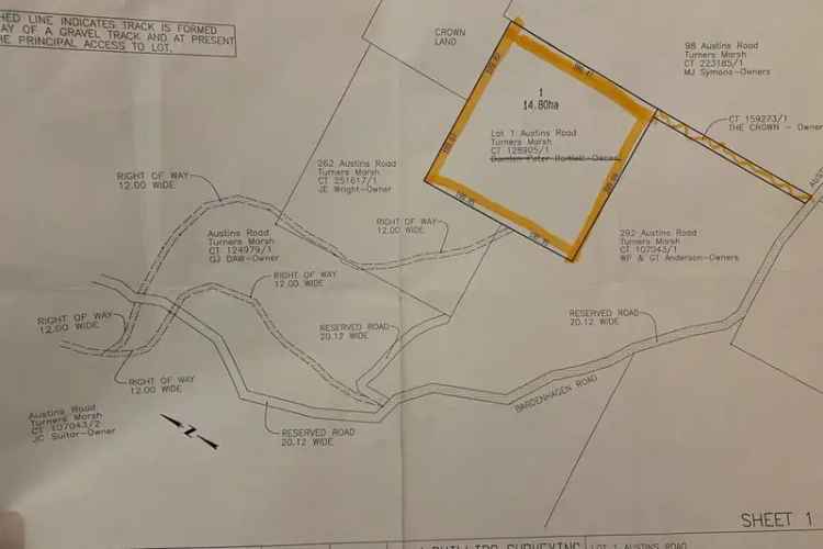 Tasmania Bushland Property 14.8 Hectares Two Building Envelopes