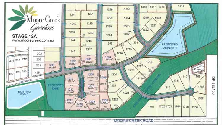 Buy land in Moore Creek Gardens with town services and great views