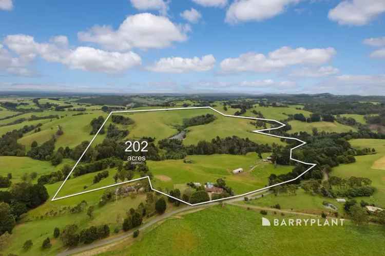 Acreage ready for livestock, crops...the dream is endless on 205 acres (approx) Neighbouring towns are Thorpdale and Yarragon.