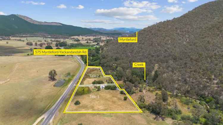 Buy Rural Land with Home and Vacant Block Near Myrtleford