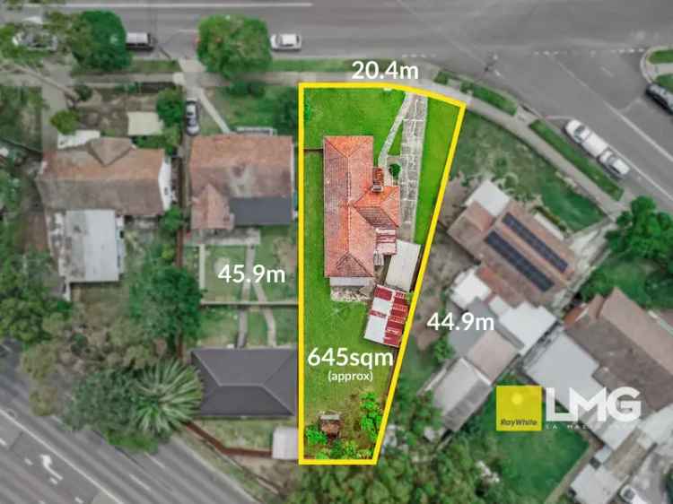 20.4m Frontage, 645sqm in Lidcombe