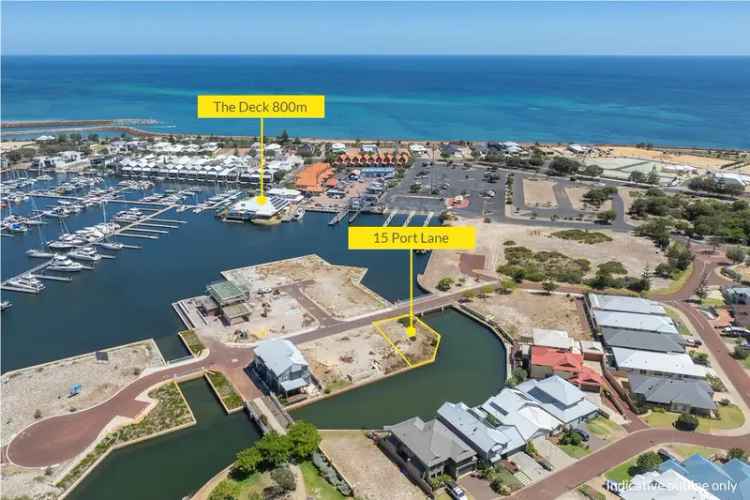 Buy waterfront lot in Port Geographe with canal views