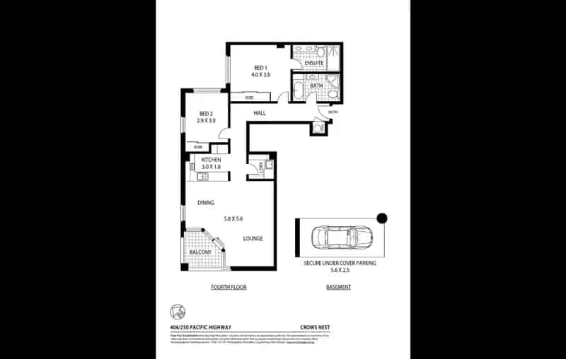 For Lease Two Bedroom Apartment in Crows Nest with Harbour Views