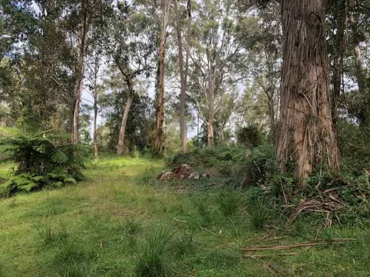 Ideal weekend escape including a rustic mud brick and timber slab cabin with a native forest backdrop.