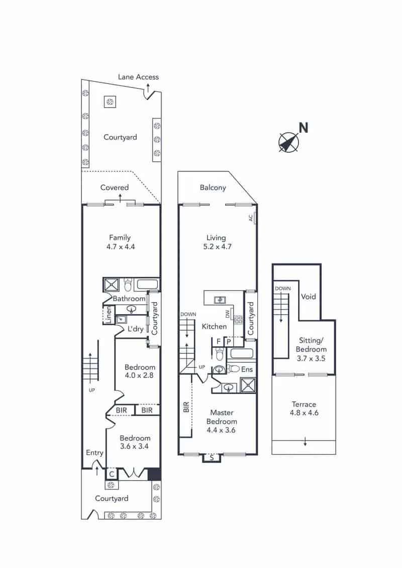 Buy 3 Bedroom Town Residence in Port Melbourne with Courtyard and Terrace