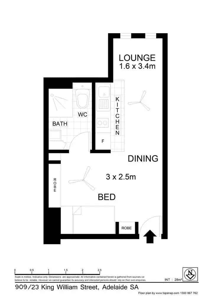 2 rooms apartment of 75 m² in Adelaide